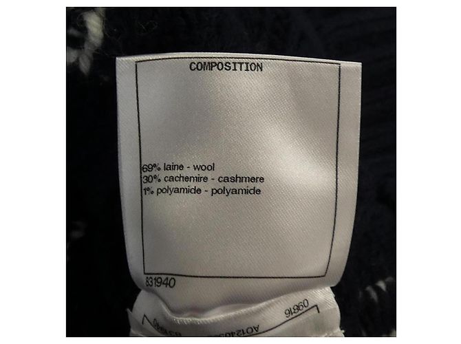 Timeless Cárdigan de cachemira Chanel P59195K07759 Blanco Azul Azul marino - vista 3