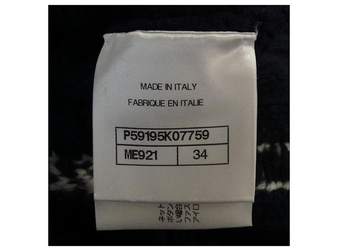 Timeless Cárdigan de cachemira Chanel P59195K07759 Blanco Azul Azul marino - vista 4