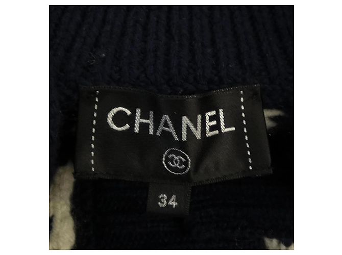 Timeless Cárdigan de cachemira Chanel P59195K07759 Blanco Azul Azul marino - vista 5