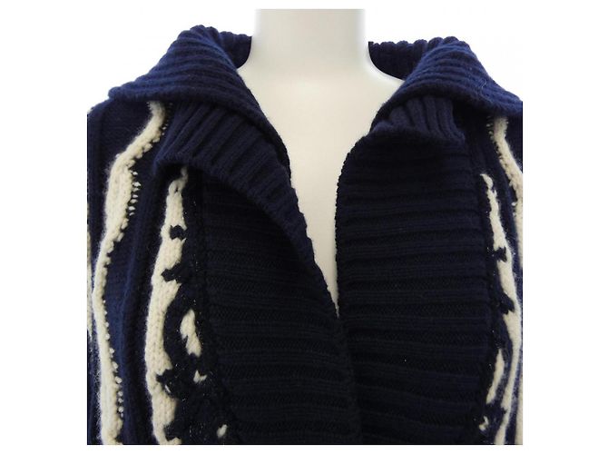 Timeless Cárdigan de cachemira Chanel P59195K07759 Blanco Azul Azul marino - vista 6