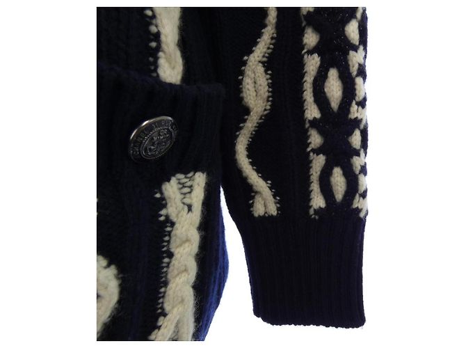 Timeless Cárdigan de cachemira Chanel P59195K07759 Blanco Azul Azul marino - vista 7