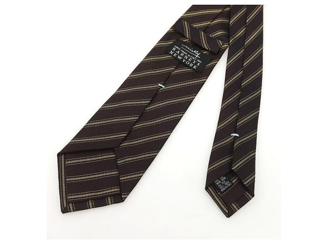 Autre Marque Nicky Silk Tie Brown Navy blue - view 3