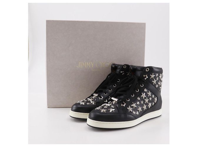 JIMMY CHOO Star Studs Leder-Sneaker Schwarz - Ansicht 14