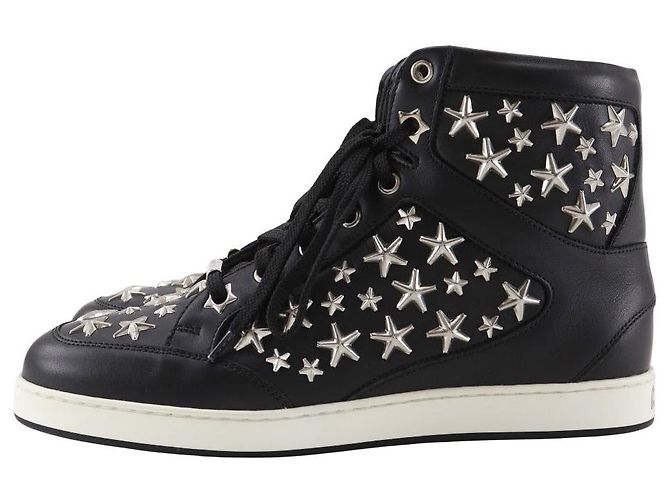 JIMMY CHOO Star Studs Leder-Sneaker Schwarz - Ansicht 2