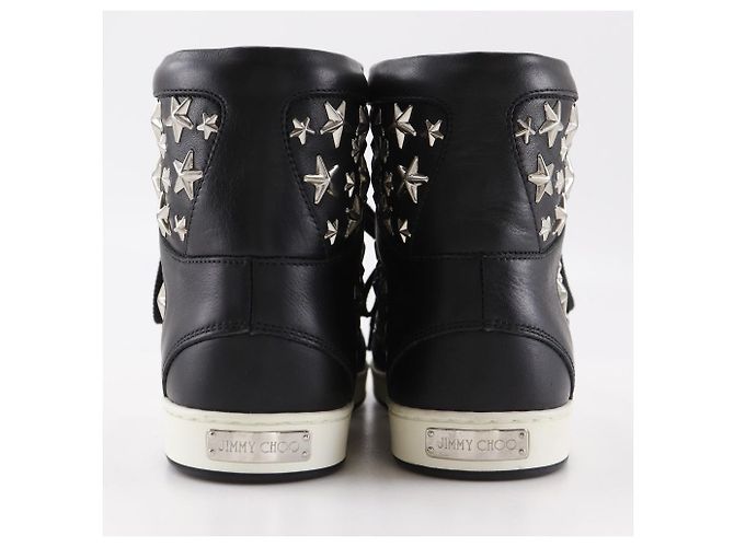 JIMMY CHOO Star Studs Leder-Sneaker Schwarz - Ansicht 3