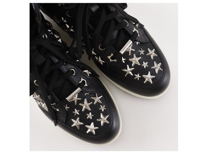 JIMMY CHOO Star Studs Leder-Sneaker Schwarz - Ansicht 4
