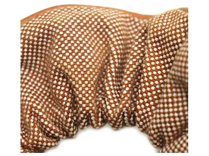 Hermès Scrunchie Hermes Claudia Toile H Marrone - vista 4