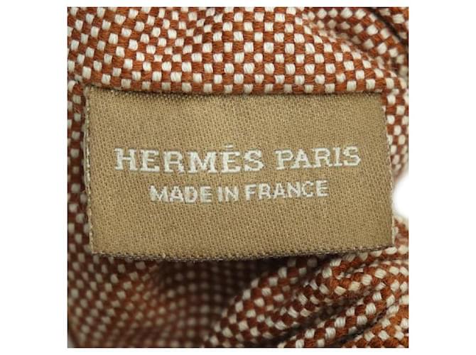 Hermès Scrunchie Hermes Claudia Toile H Marrone - vista 5