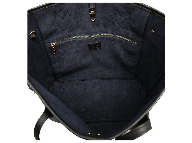 Borsa 2 vie Louis Vuitton Neverfull MM Monogram Empreinte Nero - vista 4