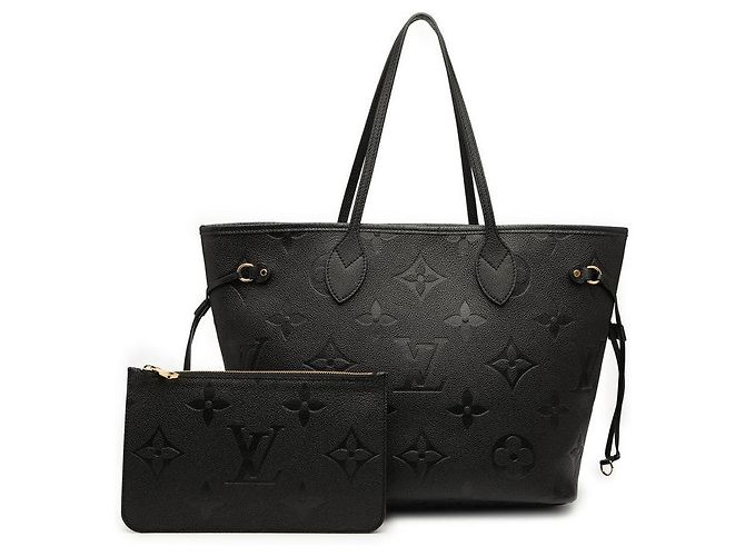 Borsa 2 vie Louis Vuitton Neverfull MM Monogram Empreinte Nero - vista 6
