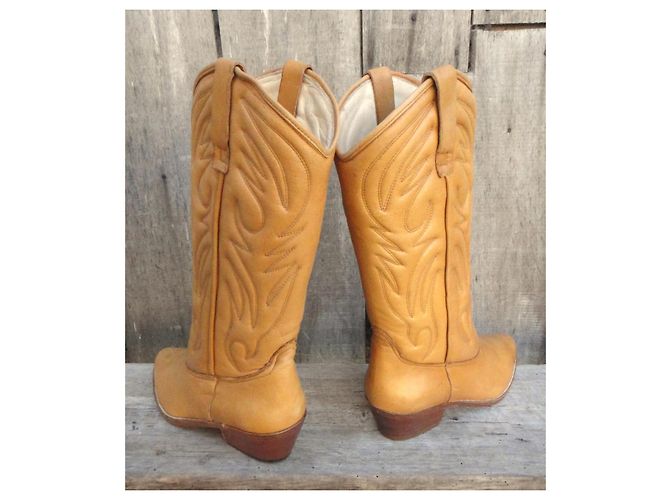 Stivali Cowboy in Pelle Pollini Marrone Giallo - vista 4