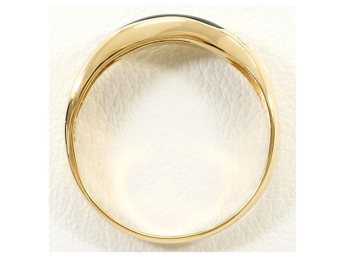 Autre Marque 18K Gelbgold-Ring mit Onyx und Diamant Golden - Ansicht 2