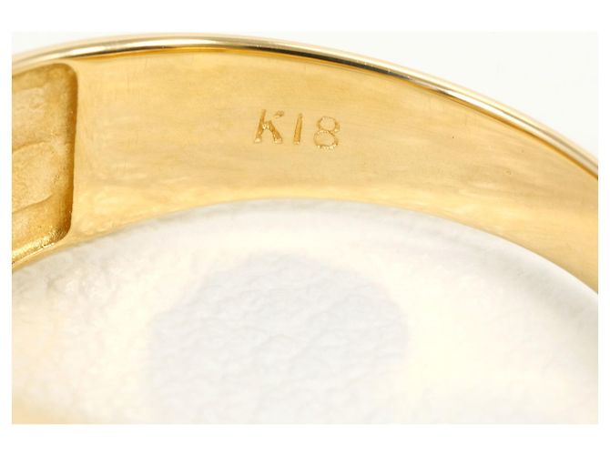 Autre Marque 18K Gelbgold-Ring mit Onyx und Diamant Golden - Ansicht 4