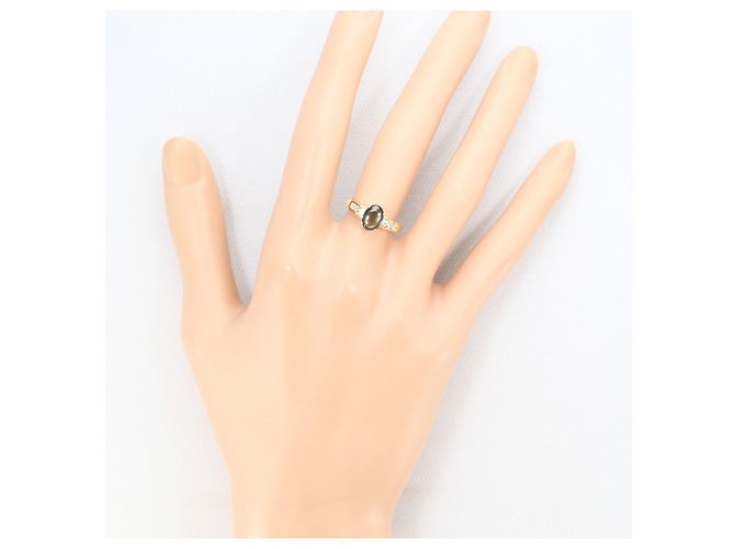 Autre Marque Anello a fascia in oro giallo 14K con zaffiro e zircone Nero D'oro - vista 6