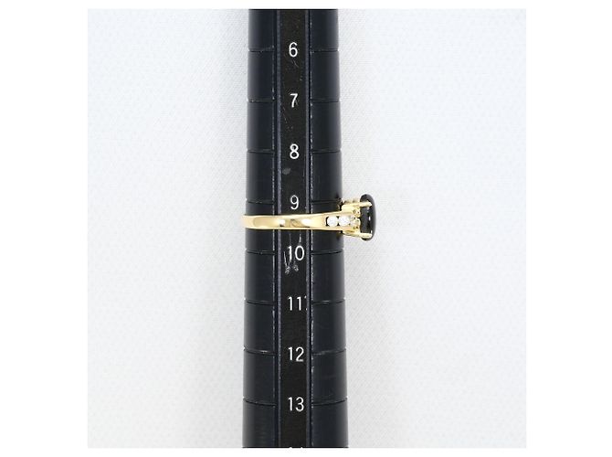 Autre Marque Anello a fascia in oro giallo 14K con zaffiro e zircone Nero D'oro - vista 7