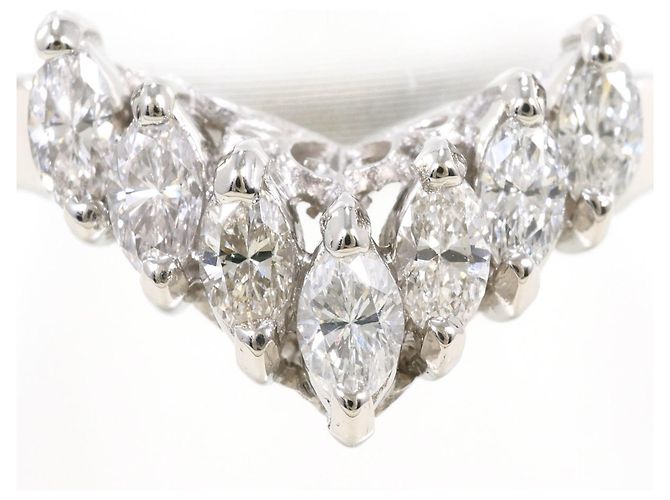 Autre Marque Anello a fascia in platino con diamante - vista 2
