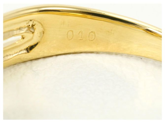 Autre Marque 18K Gelbgold- und Platin-Ring mit Diamant Golden - Ansicht 5