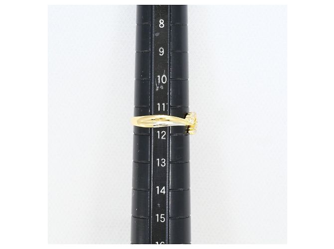 Autre Marque 18K Gelbgold- und Platin-Ring mit Diamant Golden - Ansicht 7