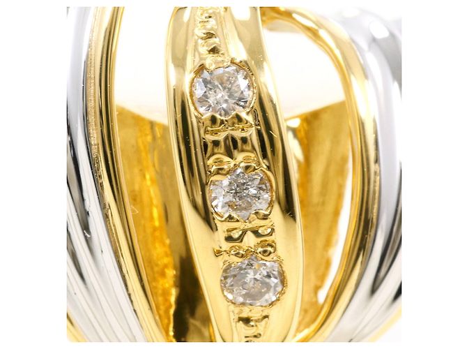 Autre Marque PT900 Platin- und 18K Gelbgold-Ring mit Diamant Golden - Ansicht 2