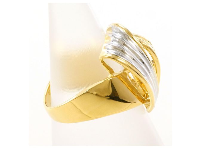 Autre Marque PT900 Platin- und 18K Gelbgold-Ring mit Diamant Golden - Ansicht 3