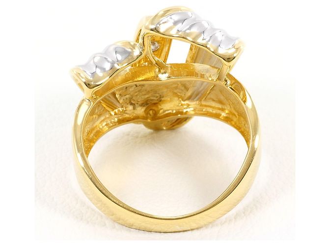 Autre Marque PT900 Platin- und 18K Gelbgold-Ring mit Diamant Golden - Ansicht 4