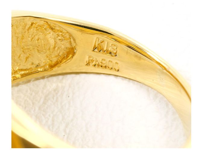 Autre Marque PT900 Platin- und 18K Gelbgold-Ring mit Diamant Golden - Ansicht 5