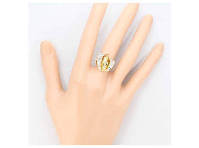 Autre Marque PT900 Platin- und 18K Gelbgold-Ring mit Diamant Golden - Ansicht 6