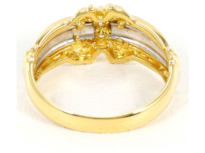 Autre Marque PT900 Platin- und 18K Gelbgold-Ring mit Diamant Golden - Ansicht 4