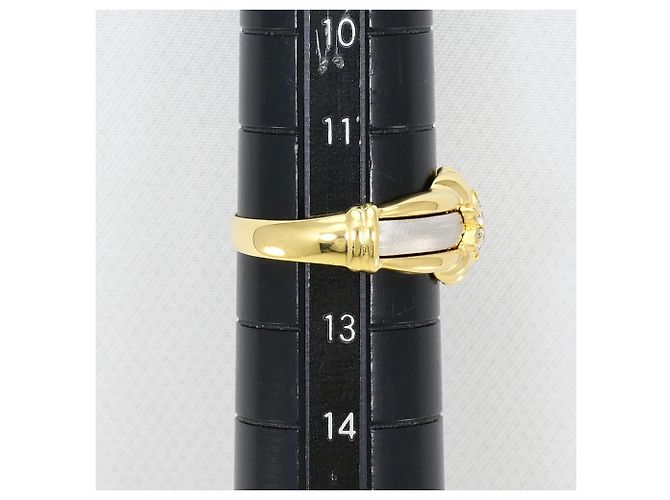 Autre Marque PT900 Platin- und 18K Gelbgold-Ring mit Diamant Golden - Ansicht 8