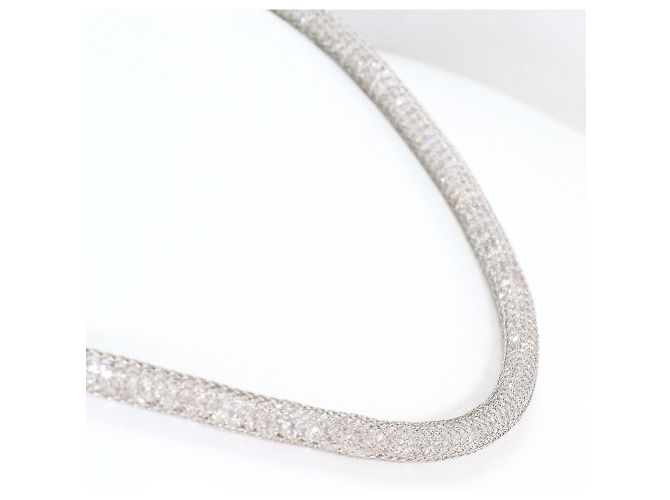 Autre Marque Collana in oro bianco 18K con zircone cubico D'oro - vista 2