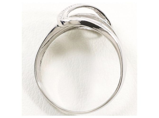 Autre Marque Anello a fascia in oro bianco 10K con diamante D'oro - vista 2