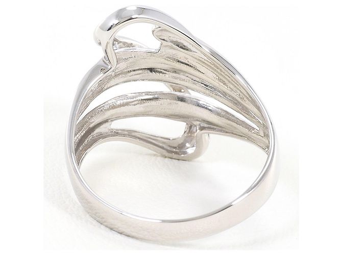 Autre Marque Anello a fascia in oro bianco 10K con diamante D'oro - vista 3