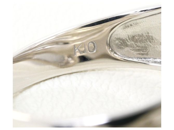 Autre Marque Anello a fascia in oro bianco 10K con diamante D'oro - vista 4
