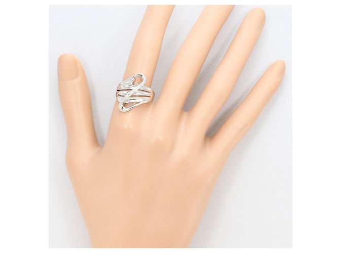 Autre Marque Anello a fascia in oro bianco 10K con diamante D'oro - vista 5
