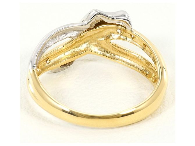 Autre Marque Ring aus Platin und Gelbgold mit Diamant Golden - Ansicht 3