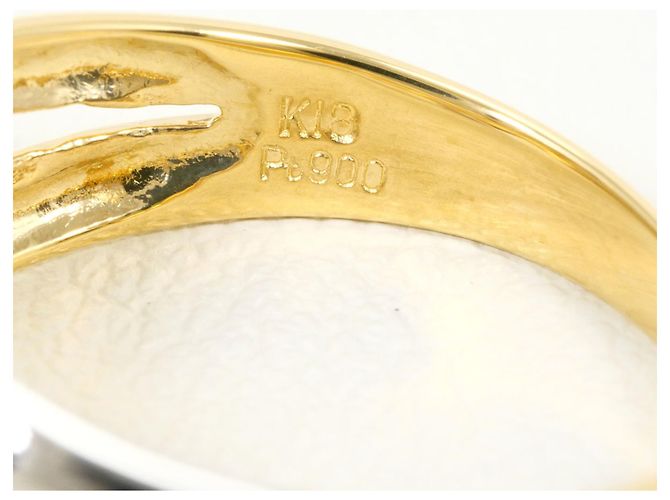 Autre Marque Ring aus Platin und Gelbgold mit Diamant Golden - Ansicht 4