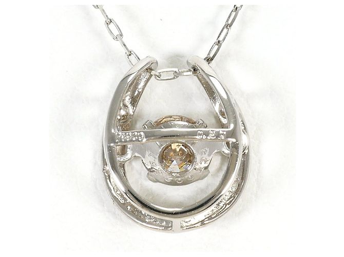 Autre Marque Collana in platino PT900 con diamante marrone - vista 3