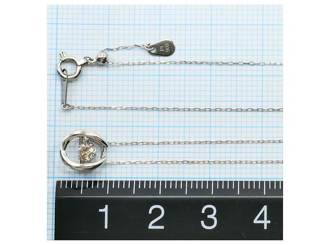 Autre Marque Collana in platino PT900 con diamante marrone - vista 4