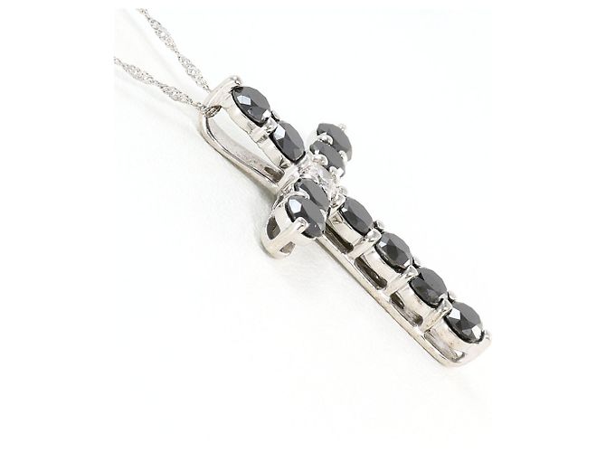Autre Marque Collana in platino e oro bianco 18K con diamanti neri Nero D'oro - vista 2