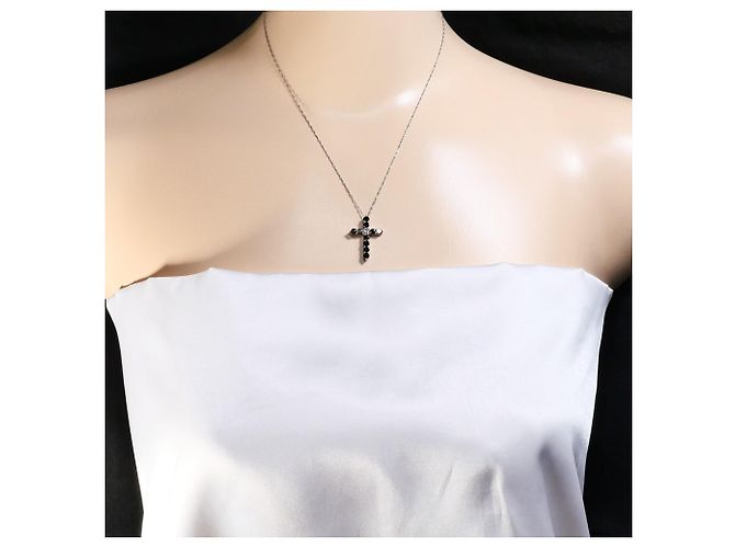 Autre Marque Collana in platino e oro bianco 18K con diamanti neri Nero D'oro - vista 5