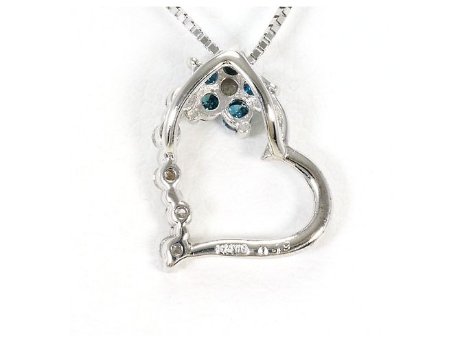 Autre Marque Collana in oro bianco con diamante blu D'oro - vista 3