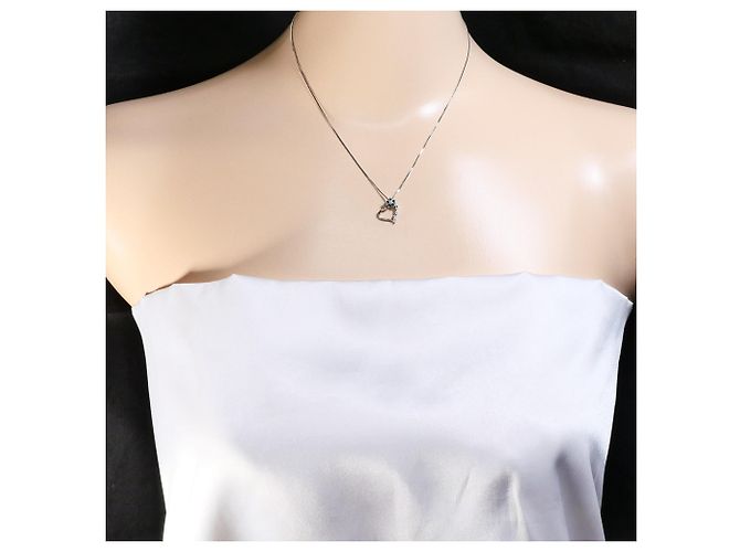Autre Marque Collana in oro bianco con diamante blu D'oro - vista 5