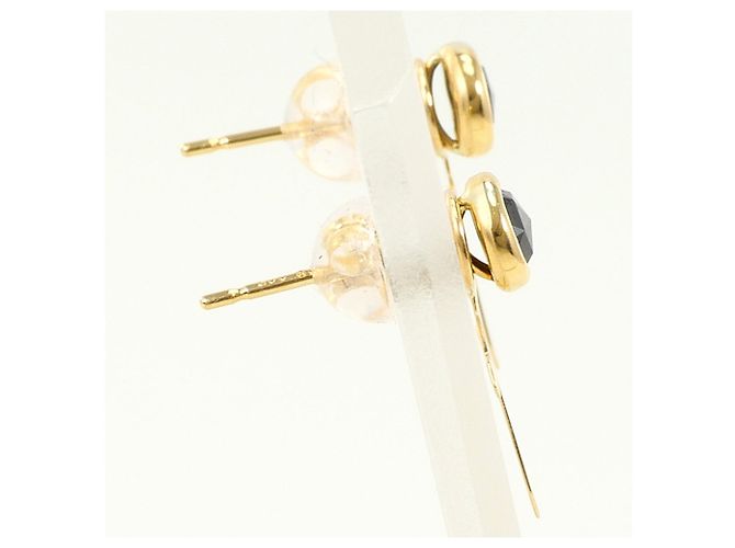 Autre Marque Orecchini a lobo in oro giallo 18K con diamanti neri Nero D'oro - vista 2