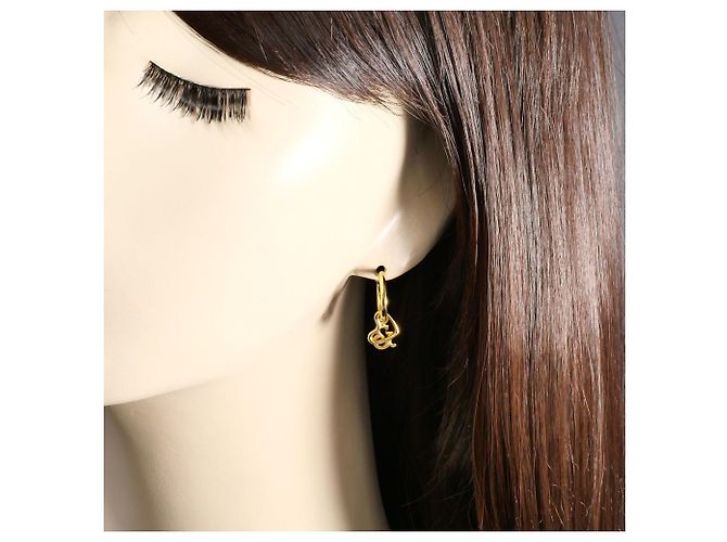 Autre Marque Pendientes de aro en oro amarillo de 18K Dorado - vista 4