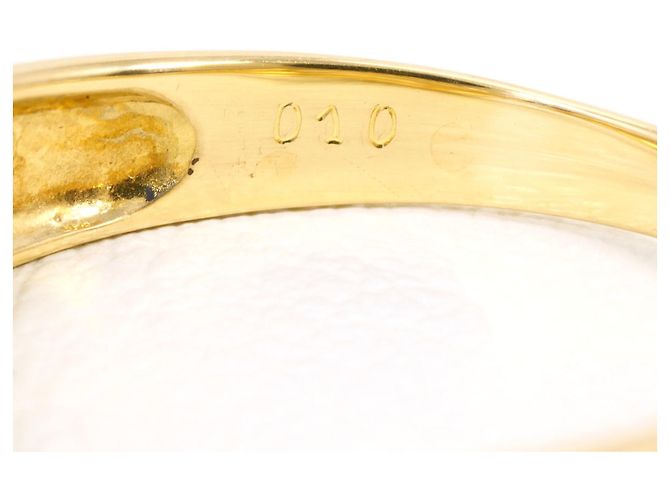 Autre Marque Platin- und Gelbgold-Ring mit Diamant Golden - Ansicht 4