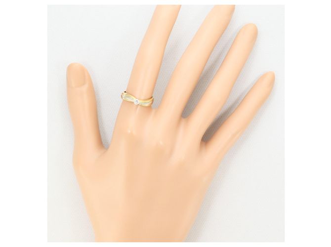 Autre Marque Platin- und Gelbgold-Ring mit Diamant Golden - Ansicht 6