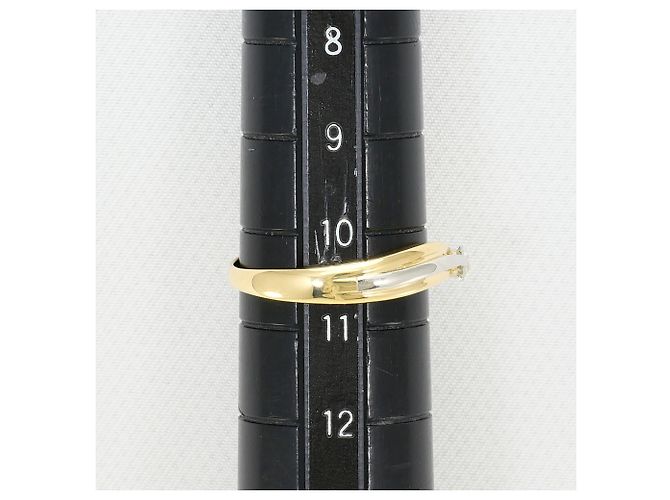 Autre Marque Platin- und Gelbgold-Ring mit Diamant Golden - Ansicht 7