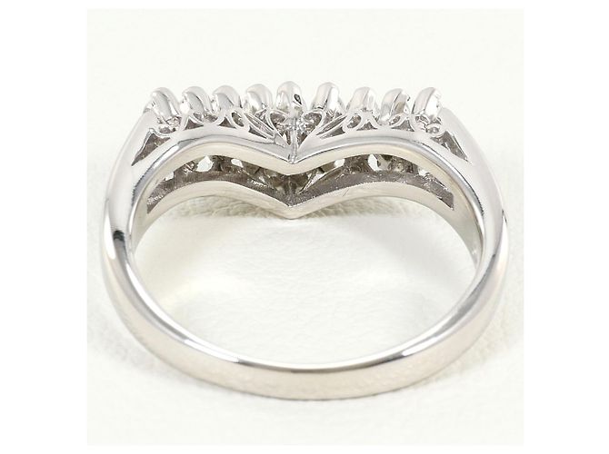 Autre Marque PT900 Platinring mit Diamant - Ansicht 4