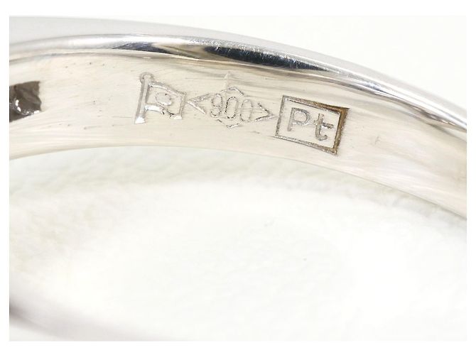 Autre Marque PT900 Platinring mit Diamant - Ansicht 5