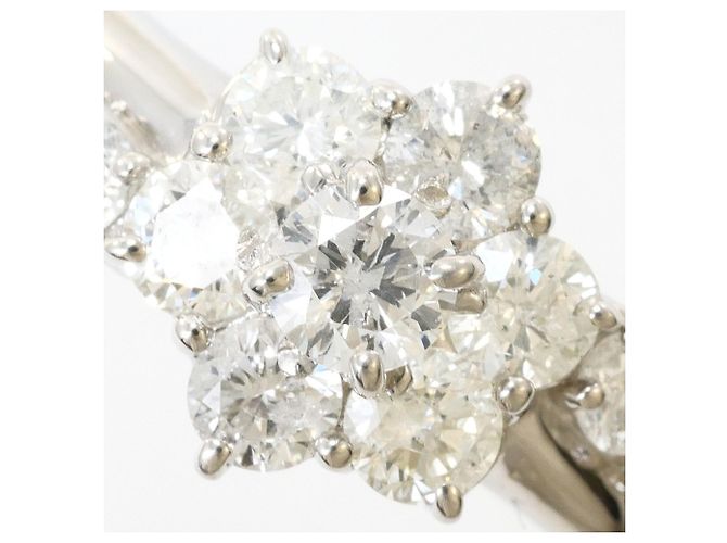 Autre Marque Anello a fascia in platino e diamanti - vista 2